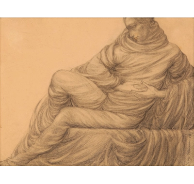 Draped sitting silhouette